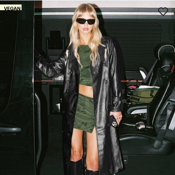 Princess Polly Mid-Long Length Leather Jacket - Picture 2 of 7